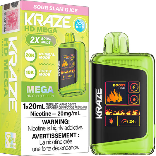 KRAZE HD MEGA 20K SOUR SLAM G ICE