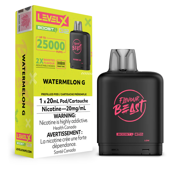 FLAVOUR BEAST LEVEL X G2 BOOST 25K POD PRÉ-REMPLI - PASTÈQUE G
