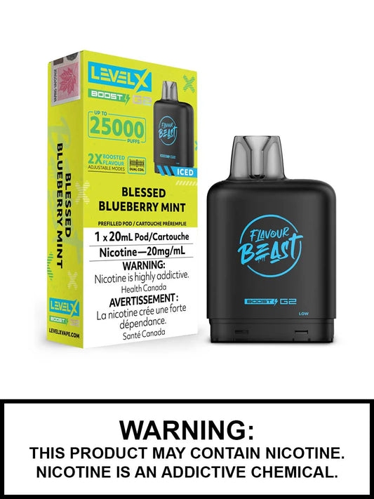 FLAVOUR BEAST LEVEL X G2 BOOST 25K PRE-FILLED POD- BLESSED BLUEBERRY MINT ICED