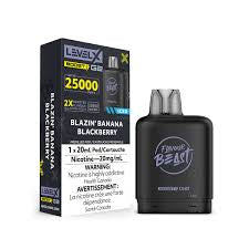 FLAVOUR BEAST LEVEL X G2 BOOST 25K PRE-FILLED POD- BLAZIN’ BANANA BLACKBERRY ICED