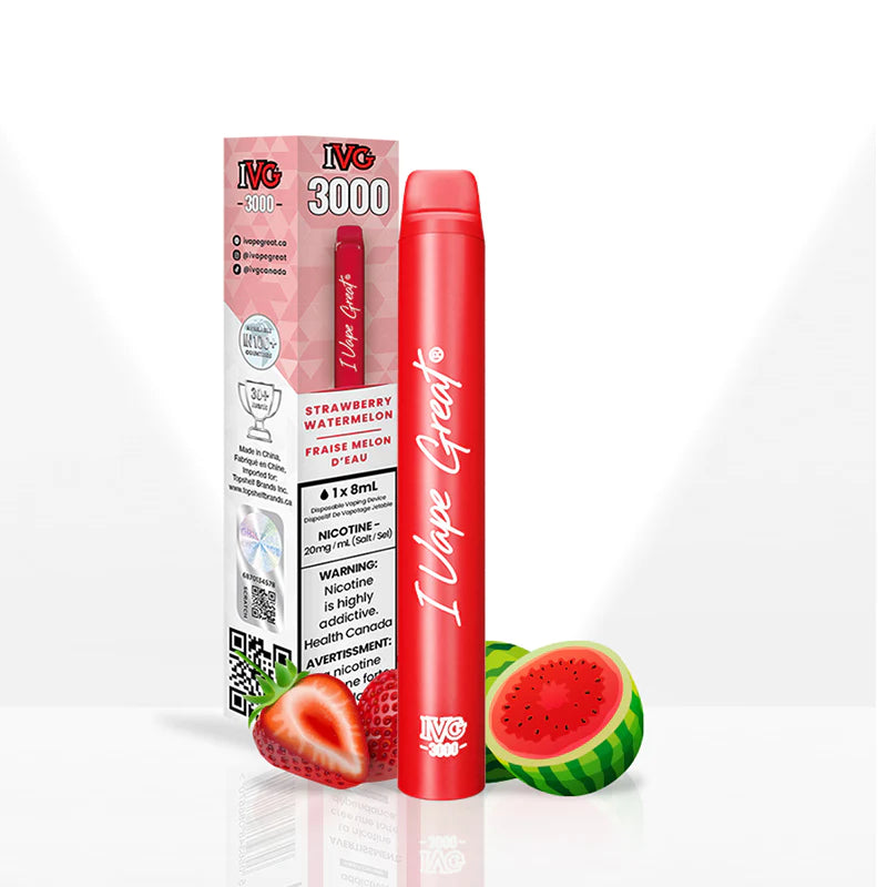 IVG 3000 DISPOSABLE VAPE - STRAWBERRY WATERMELON