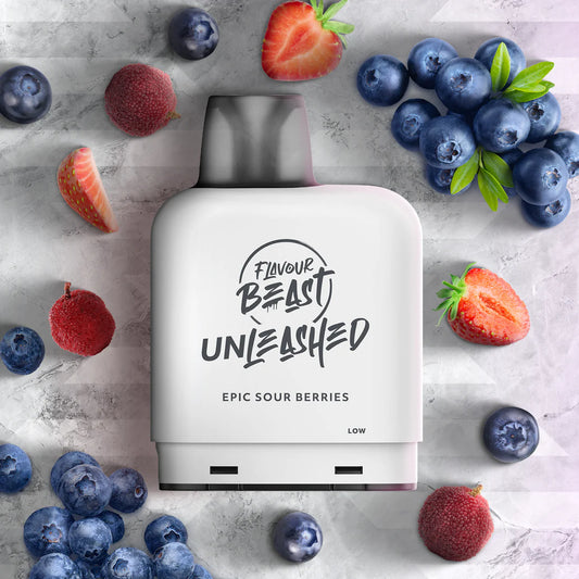 FLAVOUR BEAST LEVEL X UNLEASHED PRE-FILLED POD - EPIC SOUR BERRIES ICED