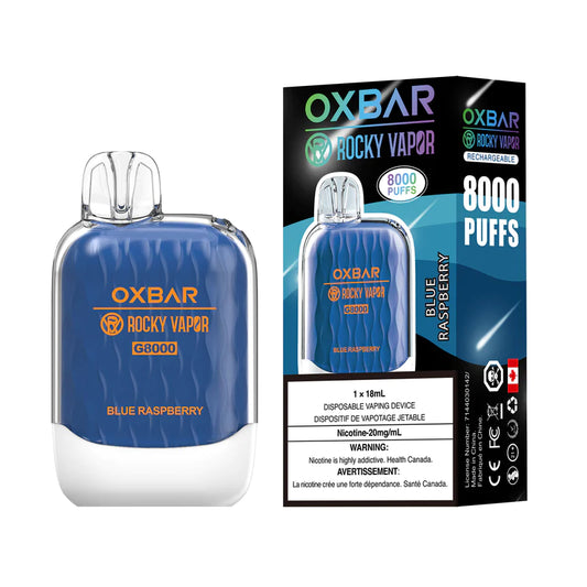OXBAR ROCKY VAPOR G8000 DISPOSABLE VAPE - BLUE RASPBERRY