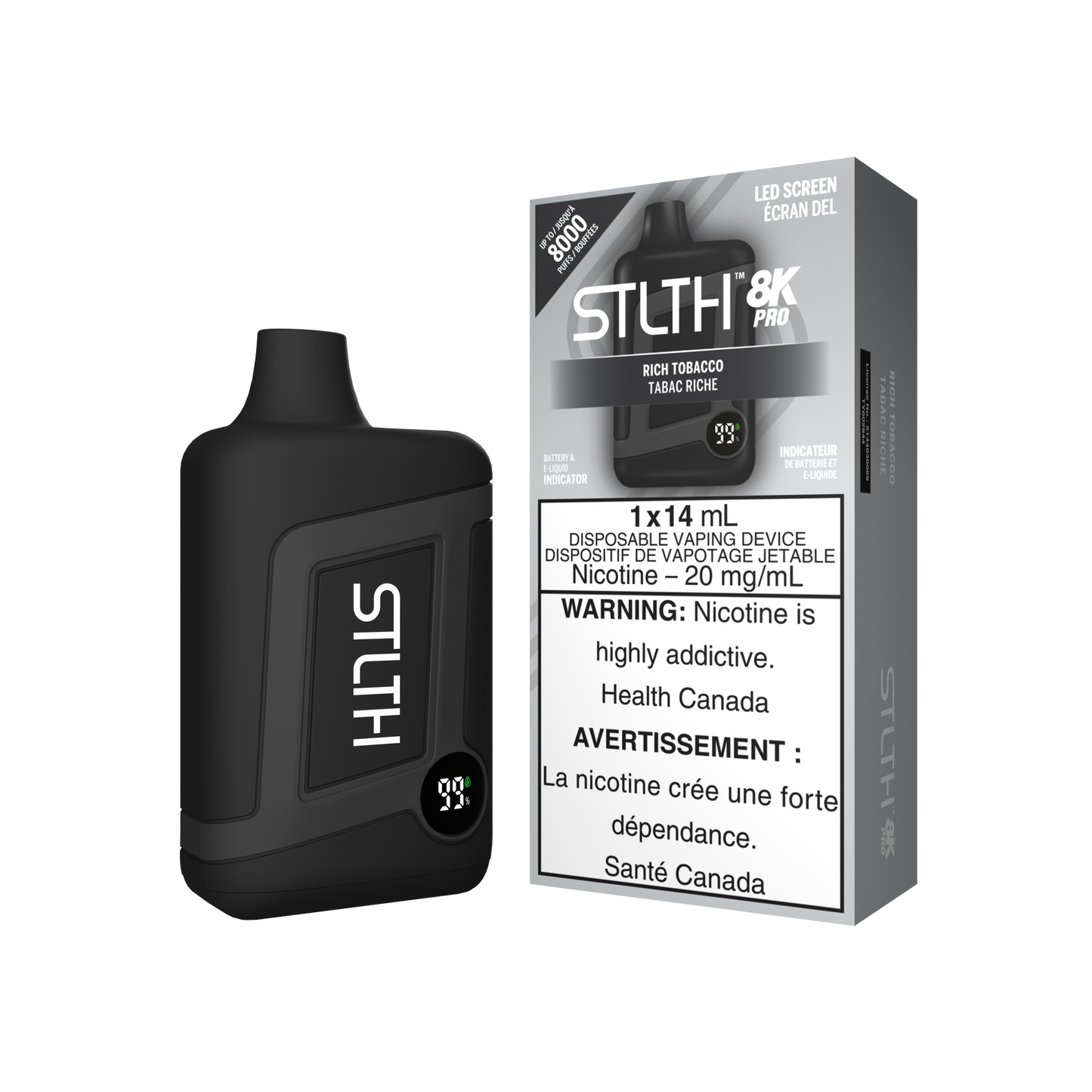 STLTH 8K PRO DISPOSABLE VAPE - RICH TOBACCO