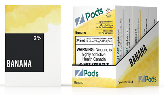 ZIIP LAB Z POD CARTRIDGE PRE-FILLED 3 PIECE PACK - BANANA