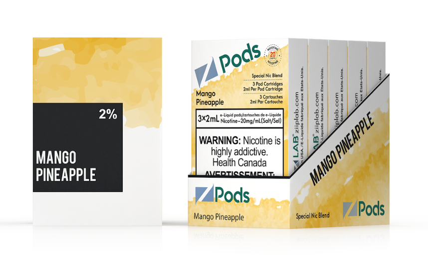 ZIIP LAB Z POD CARTRIDGE PRE-FILLED 3 PIECE PACK - MANGO PINEAPPLE