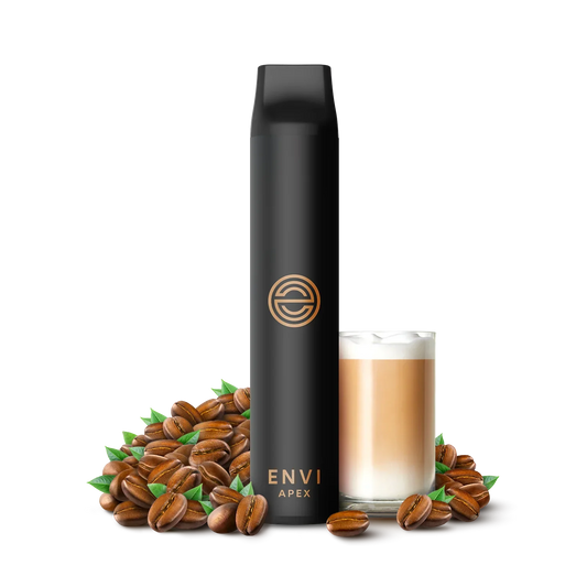 CAPPUCINO ENVI APEX 2500 DISPOSABLE VAPE: Featuring 2500 puffs , 6.5ml of eliquid and non rechargeable. Fast shipping to Quebec - Shop now.