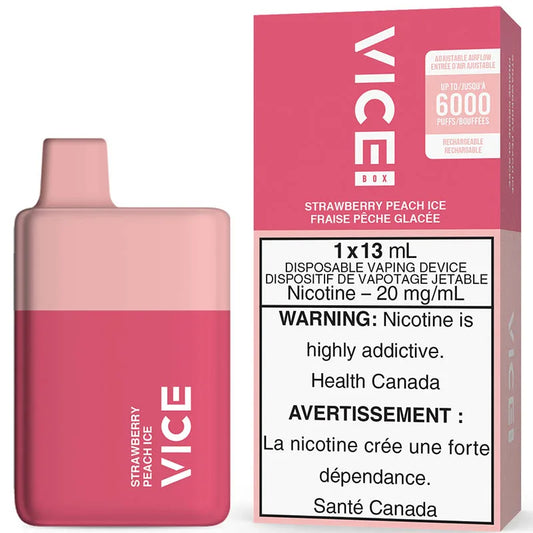 VICE BOX 6000 DISPOSABLE VAPE - STRAWBERRY PEACH ICE